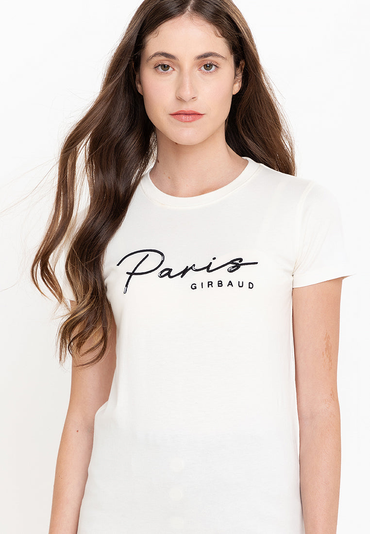 G PARIS SCRIPT Women's White Tee