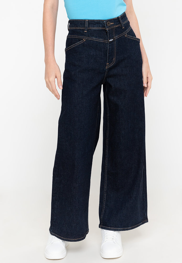 Women's Black Wide Leg Denim Pants