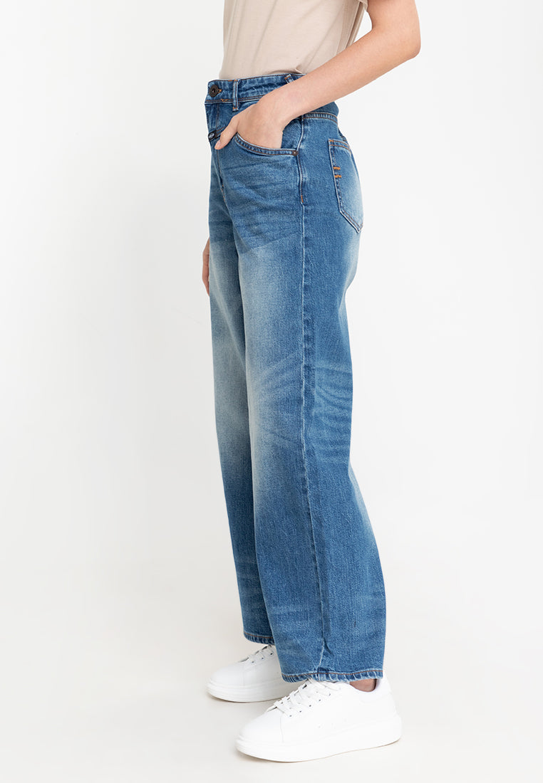 Women's Blue Wide Leg PREMIUM DENIM Pants