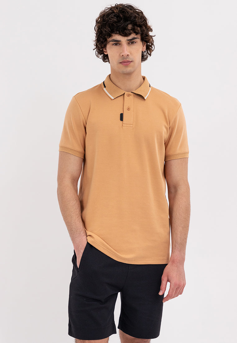 MEN'S GIRBAUD BROWN POLO SPINTEX