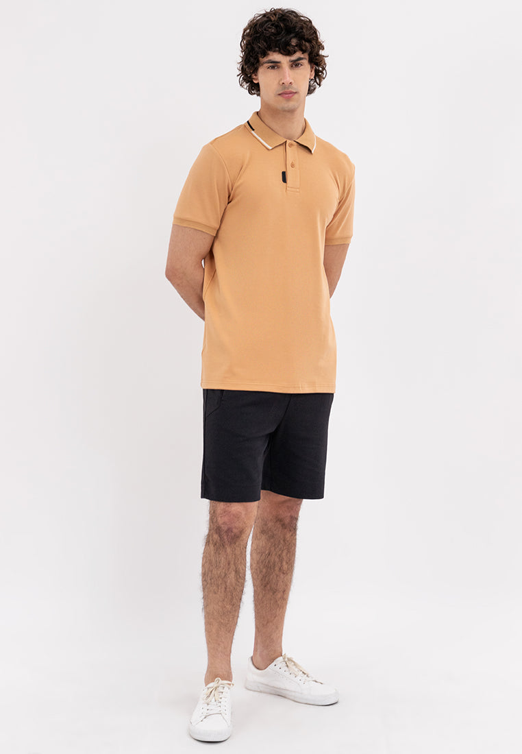 MEN'S GIRBAUD BROWN POLO SPINTEX