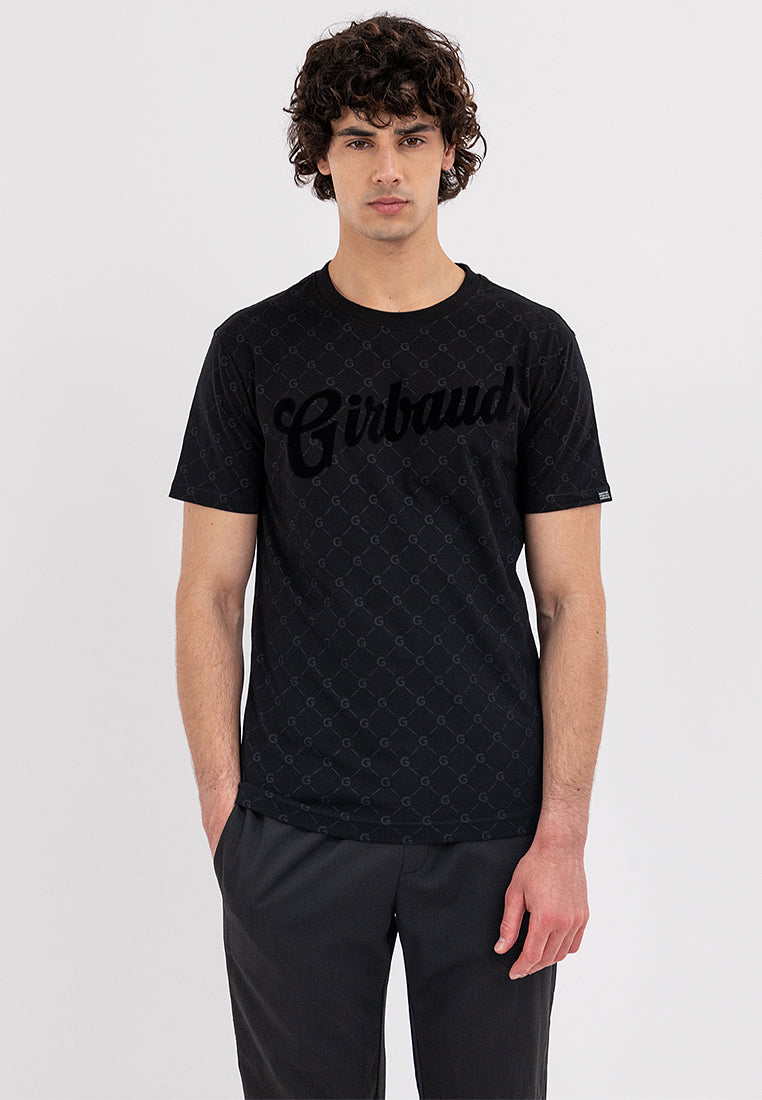 MEN'S GIRBAUD BLACK PRINT REGULAR TEE