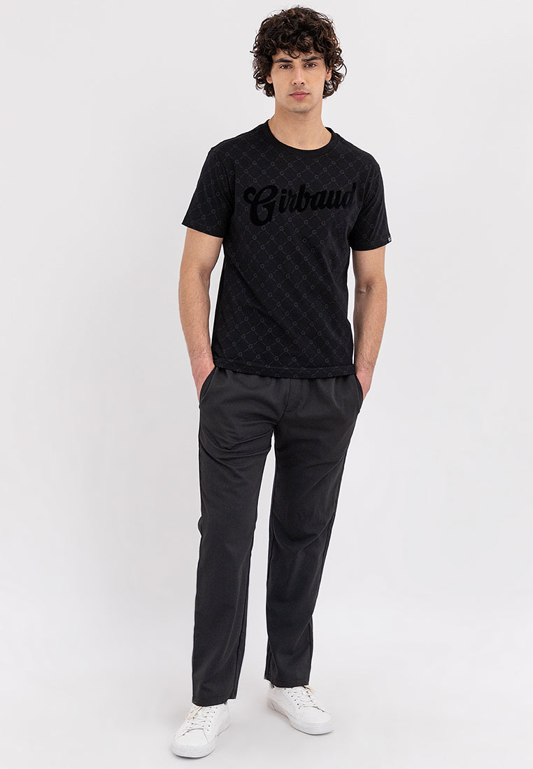 MEN'S GIRBAUD BLACK PRINT REGULAR TEE