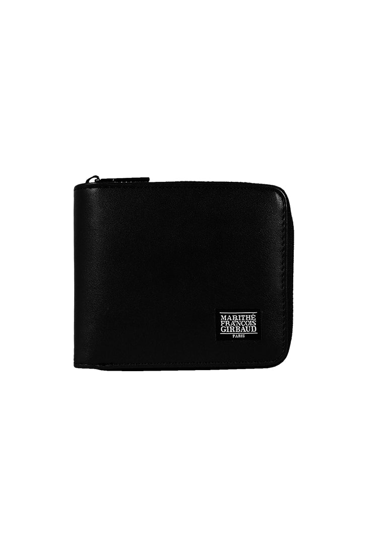 GIRBAUD MEN'S CHARCOAL BLACK AG ZIP WALLET