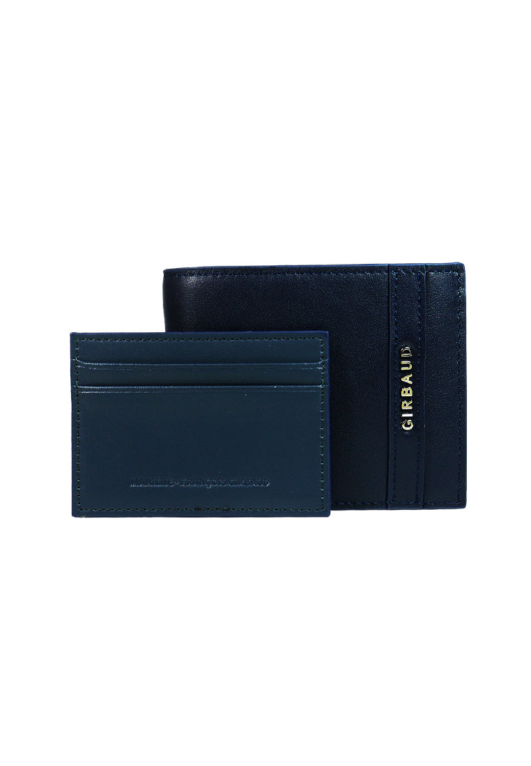 GIRBAUD MEN'S NAYV BLUE TREVOR BIFOLD WALLET