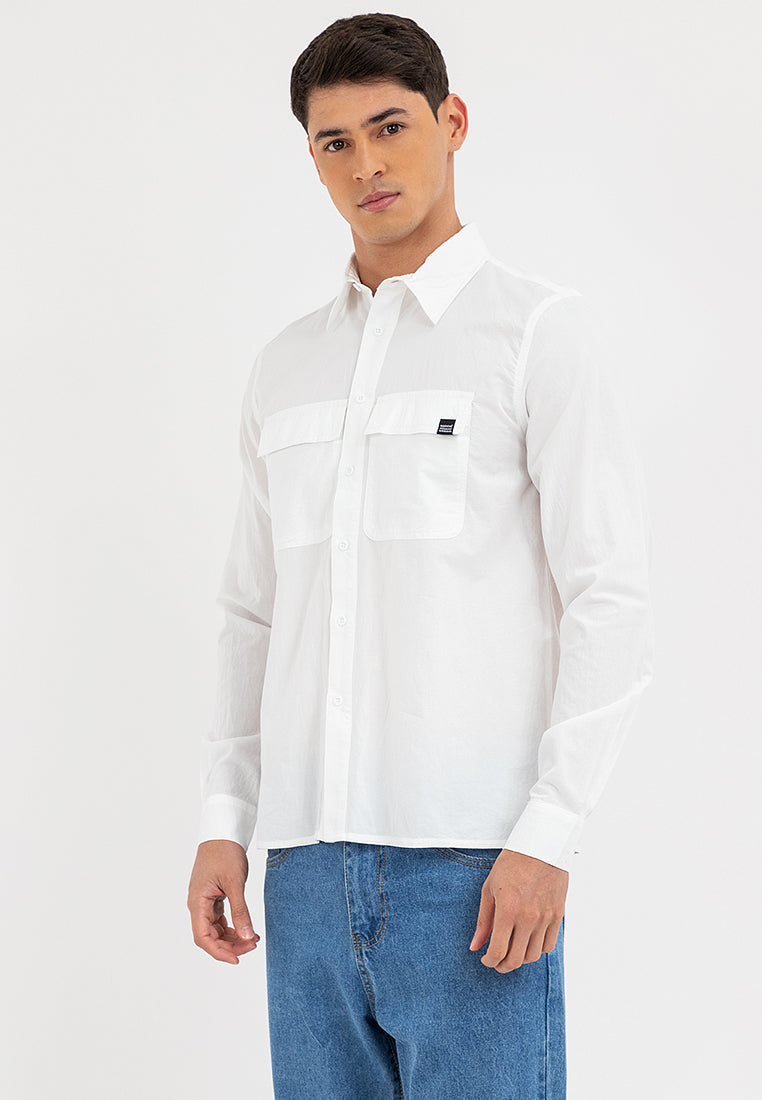 POLO LONG SLEEVE BUTTON DOWN White