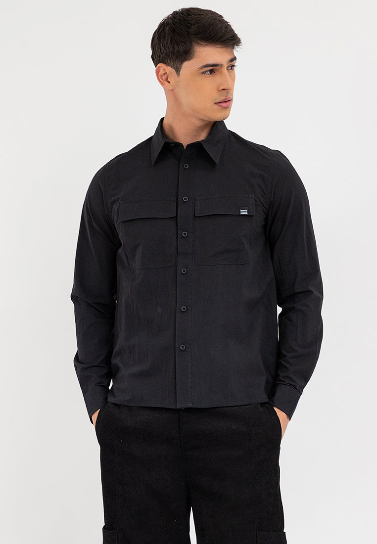 POLO LONG SLEEVE BUTTON DOWN Black