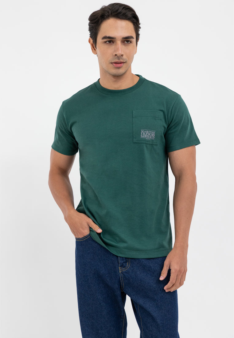 SIDE POCKET PATCH TEE Moss Green
