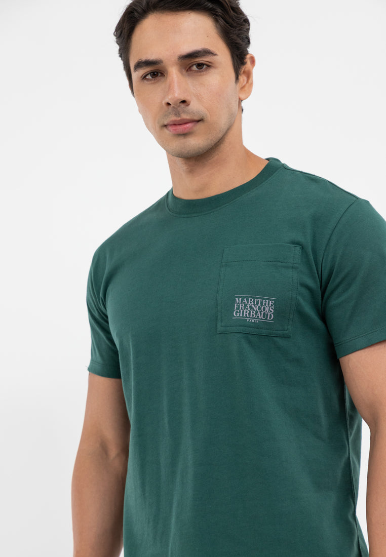 SIDE POCKET PATCH TEE Moss Green