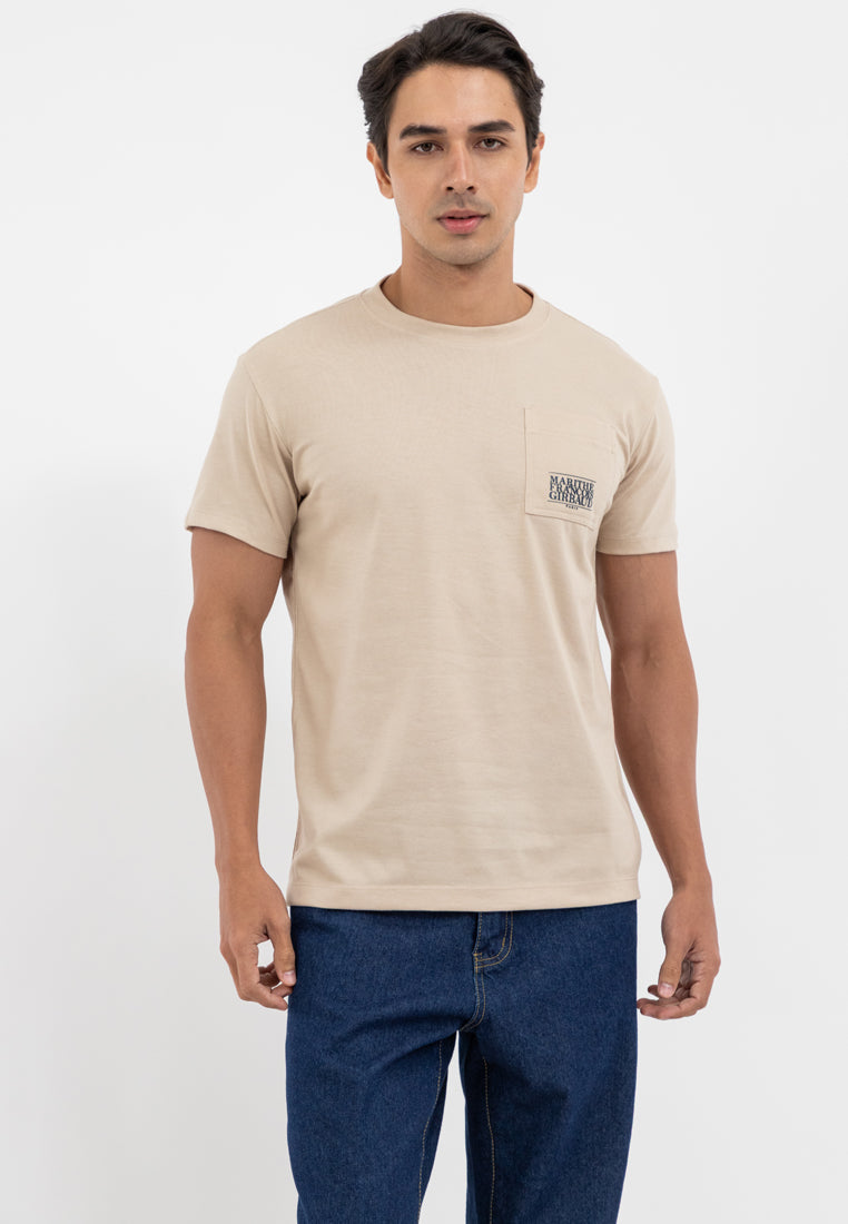 SIDE POCKET PATCH TEE Beige