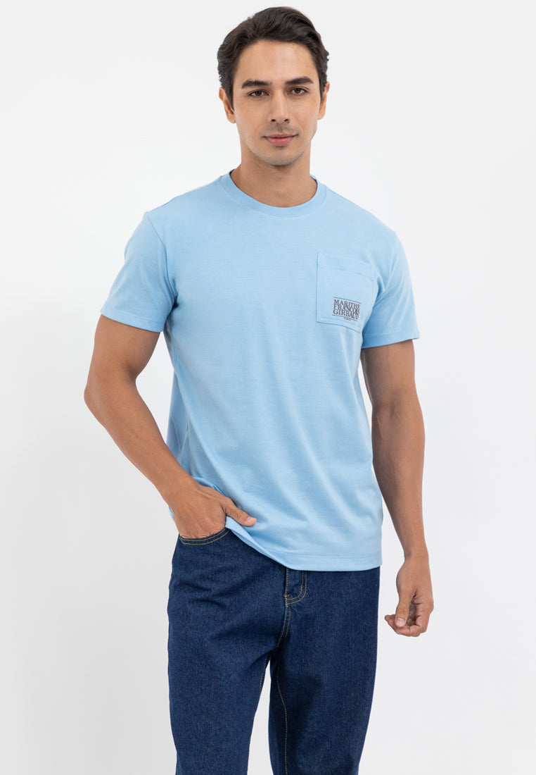SIDE POCKET PATCH TEE Light Blue