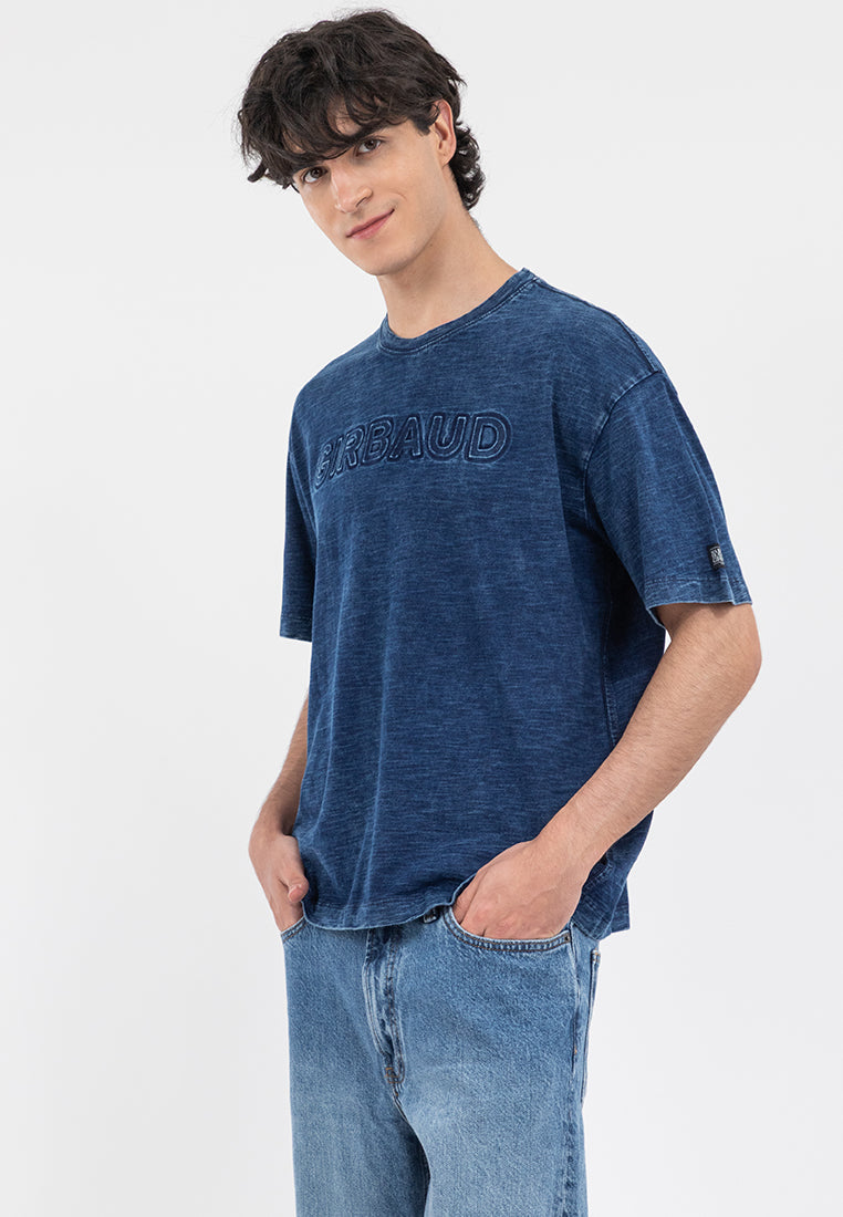 Embossed Denim Tee