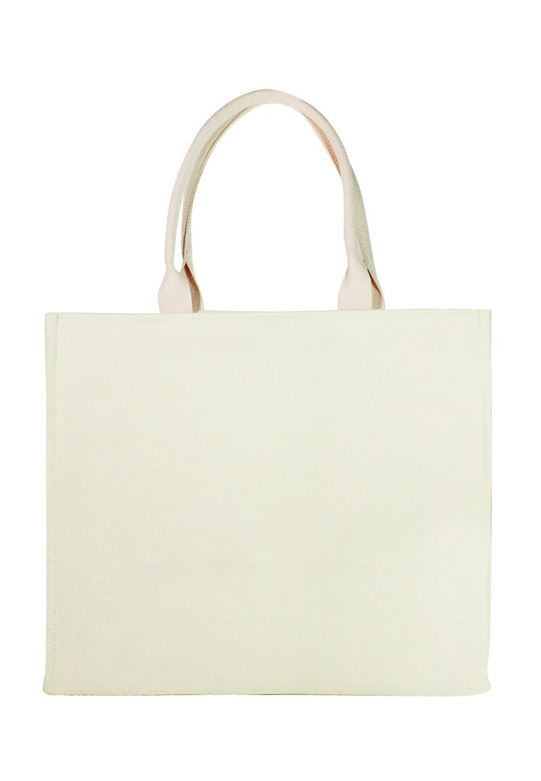 GIRBAUD UNISEX CREAM BIG TOTE BAG