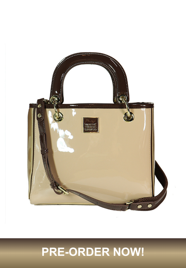 BELL Women's Beige Glossy Handbag