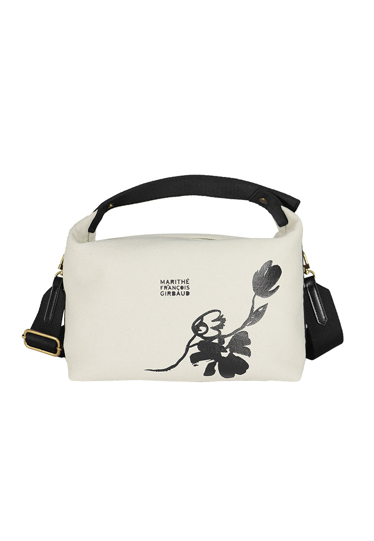 Marithé + François Girbaud Messenger Bag Marithe Francois Girbaud Classic Logo Hobo Bag Beige Nylon