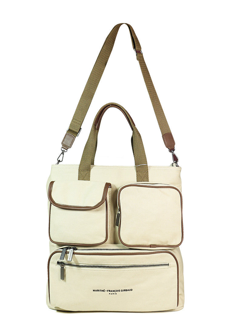 MITCHEL Men's Beige Large Tote Bag