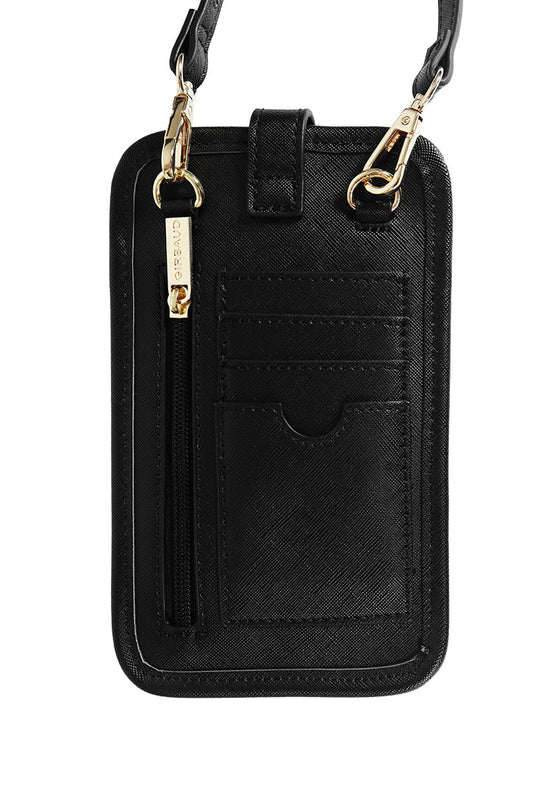 GORGIE Black Cellphone Sling Holder with Card Pockets