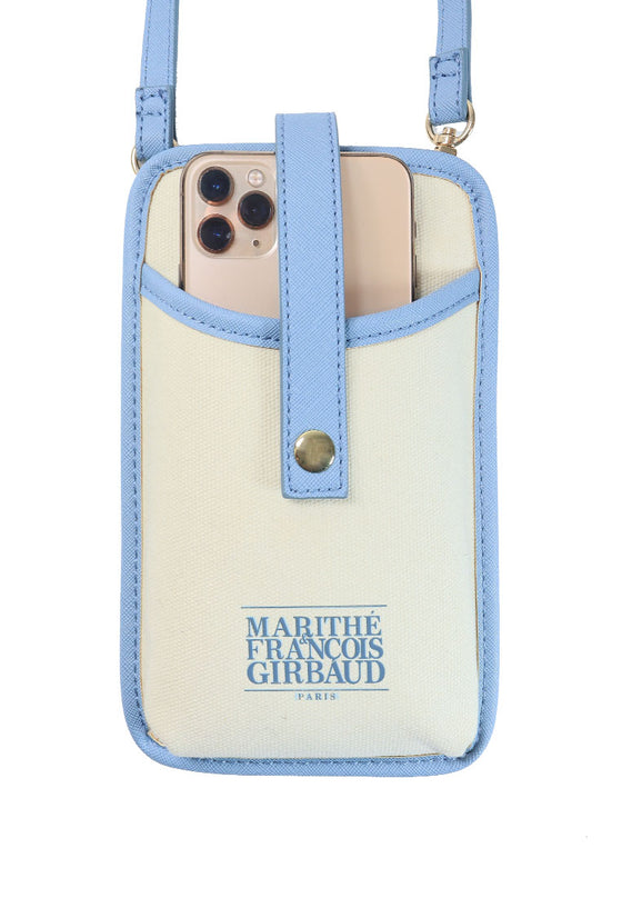 GORGIE Off White-Blue Cellphone Sling Holder with Card Pockets