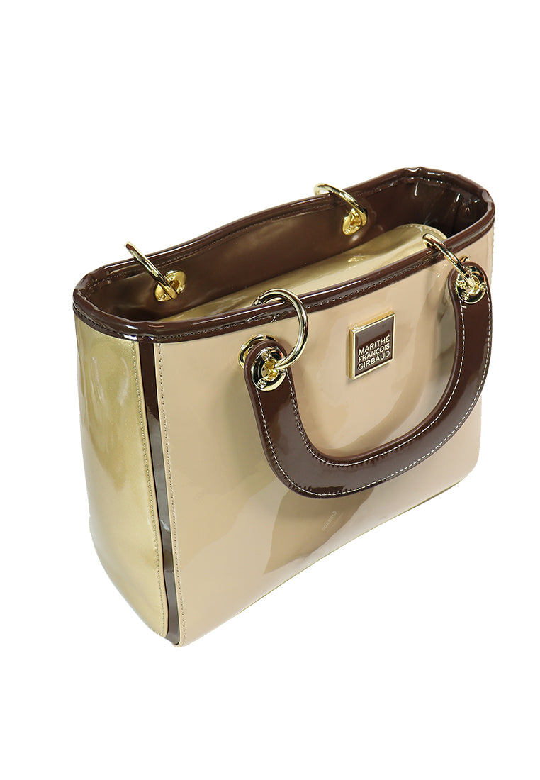 BELL Women's Beige Glossy Handbag