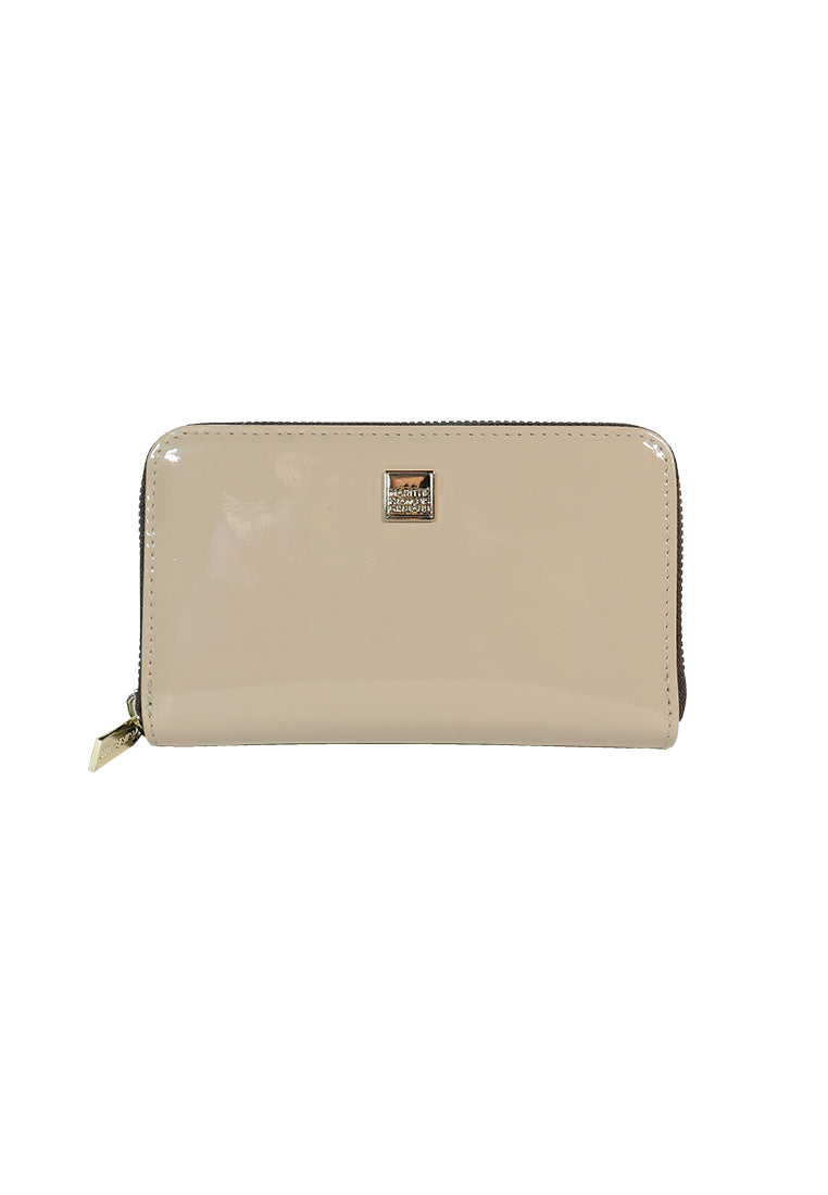 LEE Women's Beige Glossy Mid Wallet